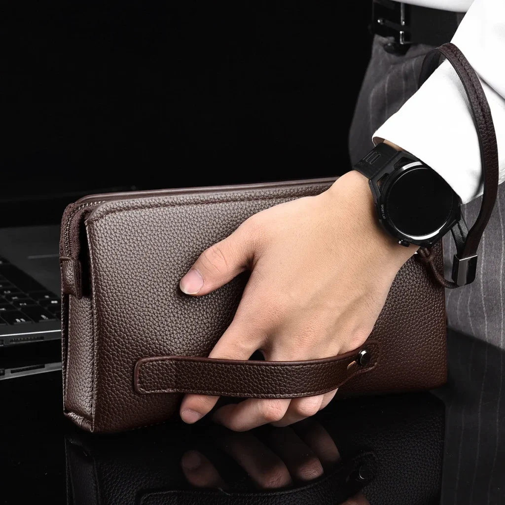 2024 new design Men's Wallet Clutch High quality Men's Clutch Business Pure Color Handbag