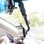 360 degree rotatable adjustable car rearview mirror phone holder