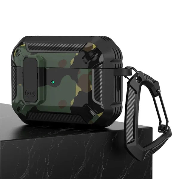 Camouflage Print Armor Case for AirPods Pro 2 USB-C 2 3, Cover for Apple Air Pod Pro 3