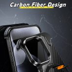 Carbon Fiber Phone Case For Iphone 15 14Pro Promax Supported Magnetic Wireless Charging Bracket Metal Cover