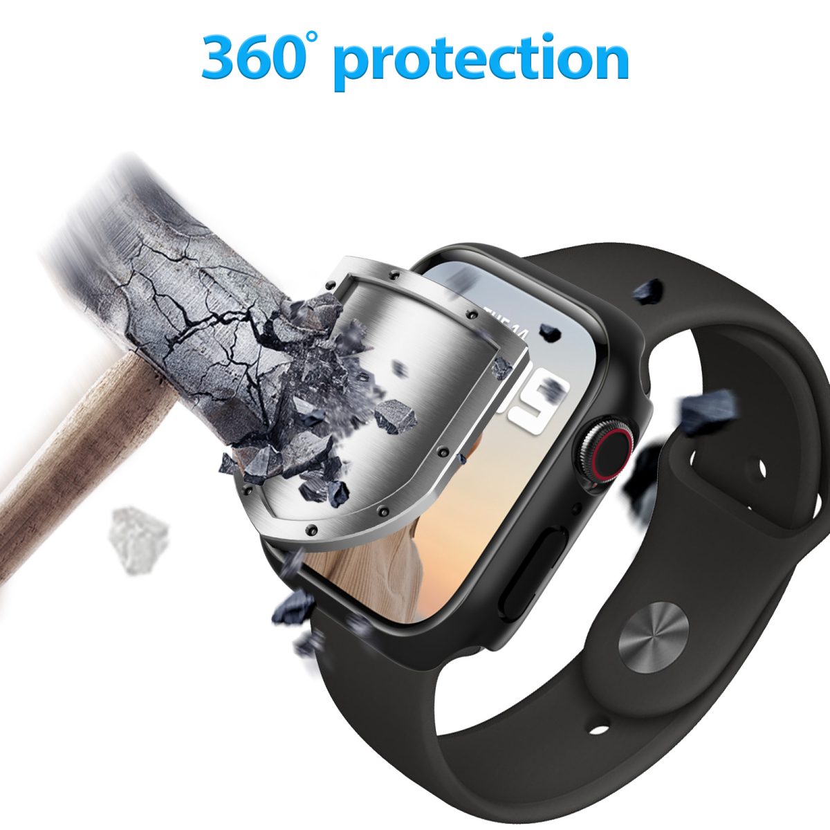 Double protection 2 in 1 PC case + Tempered glass full protective for your iPhone watch Apple watch 6 5 4 7