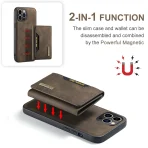 For iPhone 15/14/13/12/11 Pro Max Luxury simple Leather PU Cover Magnetic card holder Flip Wallet Detachable Mobile Phone Cases