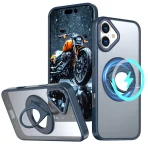 For iPhone 16 Pro Max Electroplated Mobile Phone Cases Magnetic Finger Ring Holder Phone Case for iPhone 15 14 13 12 11 Plus