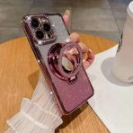 Glitter with mirror stand phone case Drop and shock resistant for iphone15 14 13