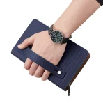 Hot selling men's genuine leather wallet large capacity mobile phone bag zipper bag card holder business casual gift OEM