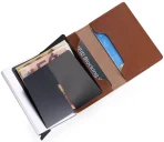 leather rfid credit card holder man wallet