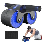 RS Ab Wheel Roller With Automatic Rebound Assistance Exercise Equipment For Core Workout Ab Train Roller Wheel With Knee Pad