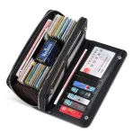 WILLIAMPOLO mobile leather wallet business anti-theft long purse credit card bag alloy zipper folding clutch bag mens wallets