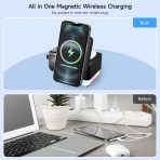 2024 Magnetic Wireless Charging Station Fast 15w 3 in 1 Wireless charger for iPhone 16 Pro Max 15 14 13 12 Apple Watch Airpods