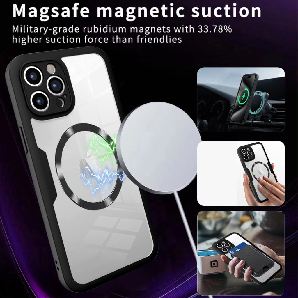 360 degree full Protect hard pc magnetic phone case for iPhone 16 Pro full protect magnetic phone case for iPhone 16 15