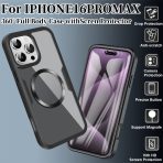 360 degree full Protect hard pc magnetic phone case for iPhone 16 Pro full protect magnetic phone case for iPhone 16 15