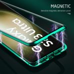 360 Protection Magnetic Metal Double-Sided Glass Flip Cover For Samsung Galaxy S23 S22 Ultra / S23 +case