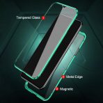 360 Protection Magnetic Metal Double-Sided Glass Flip Cover For Samsung Galaxy S23 S22 Ultra / S23 +case