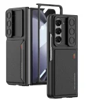 leather card slot PC Cover For Samsung Galaxy Z Fold 5 Fold 6 with camera slide lens protection for z fold 5 6 Case