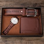 Men's Gift Set Exquisite Packaged Watch + Wallet +set Combination Set Foreign Trade Hot-money Creative Cotton PU Opp Bag Short