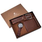 Men's Gift Set Exquisite Packaged Watch + Wallet +set Combination Set Foreign Trade Hot-money Creative Cotton PU Opp Bag Short