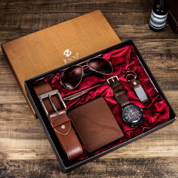 Men's gift set exquisite packaging watch + glasses belt wallet creative fashion simple combination set