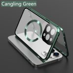 Premium Aluminum Alloy Frame HD Screen Tempered Glass Full Protective Magnetic Phone Case For iPhone 15 13 12 ProMax 14 Plus 16