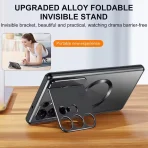 Aluminum Alloy Frame Magnetic Luxury Fragrance Foldable Bracket Phone Case For Samsung Galaxy S24 Ultra With Lens Protector