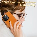 Genuine Leather For iPhone 11 12 13 14 15 Pro Max Case Oil wax pattern Anti slip and anti drop Leather iPhone Case