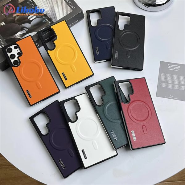 TPU Magnetic Cover For Samsung Galaxy S24 S23 S22 Ultra PU Leather Shockproof Retro Matte Case