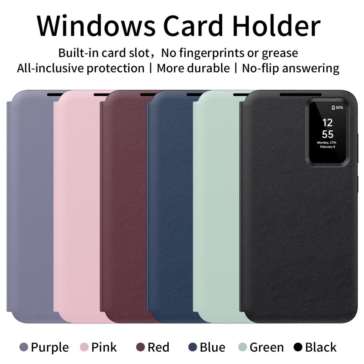 Smart Window S-View Flip Kickstand Cover With Auto Wake/Sleep for Samsung