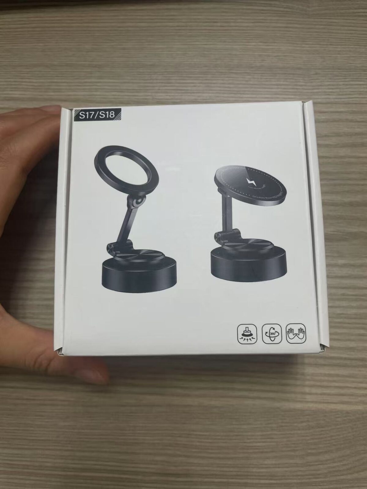 15W Wireless Charge Vacuum Magnetic Car Mounted Folding Mobile Phone Holder Car Dashboard Cell Phones Stand Screen Bracket