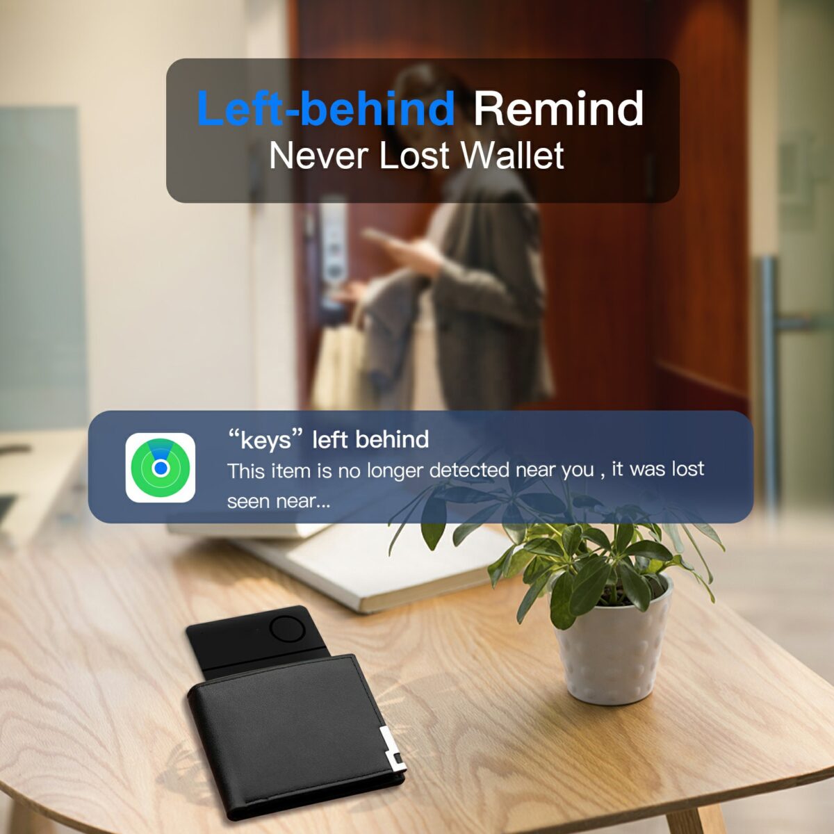 RSH Rechargeable Wallet Tracker Card Finder MFi Certified Find My Smart Air Tag BT 5.2 Bag Luggage GPS Track Locator for Apple