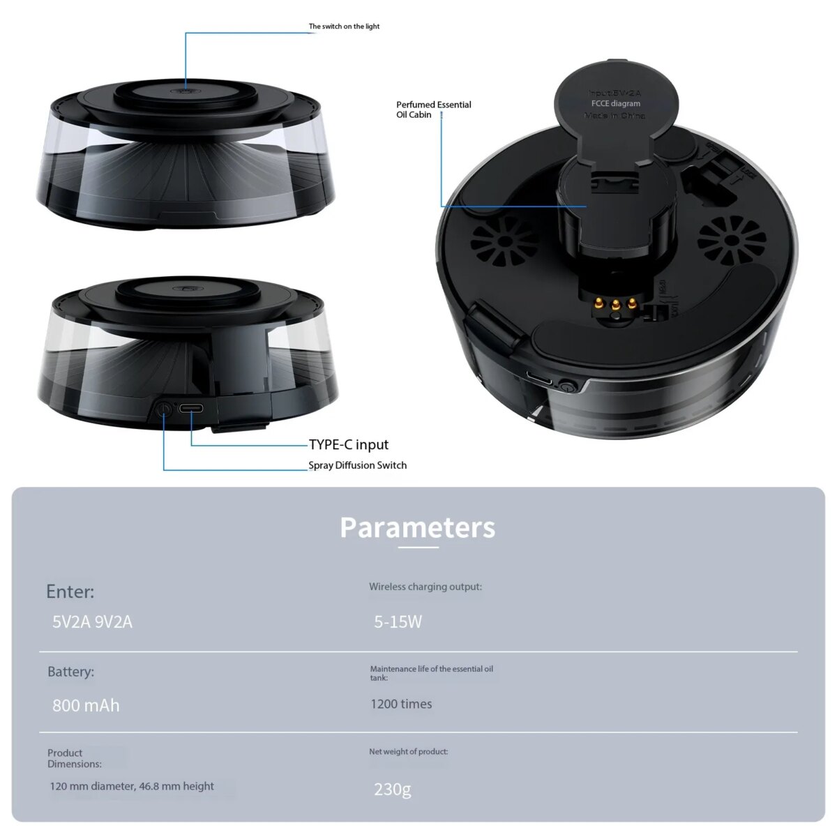 New Cloud and Mist Viewing Incense Machine with Wireless Charging