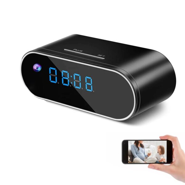 Wireless Wifi Alarm Clock Camera 1080P Video Recording Infrared Night Vision Home Baby Monitor Support 256GB Card Clock Camera