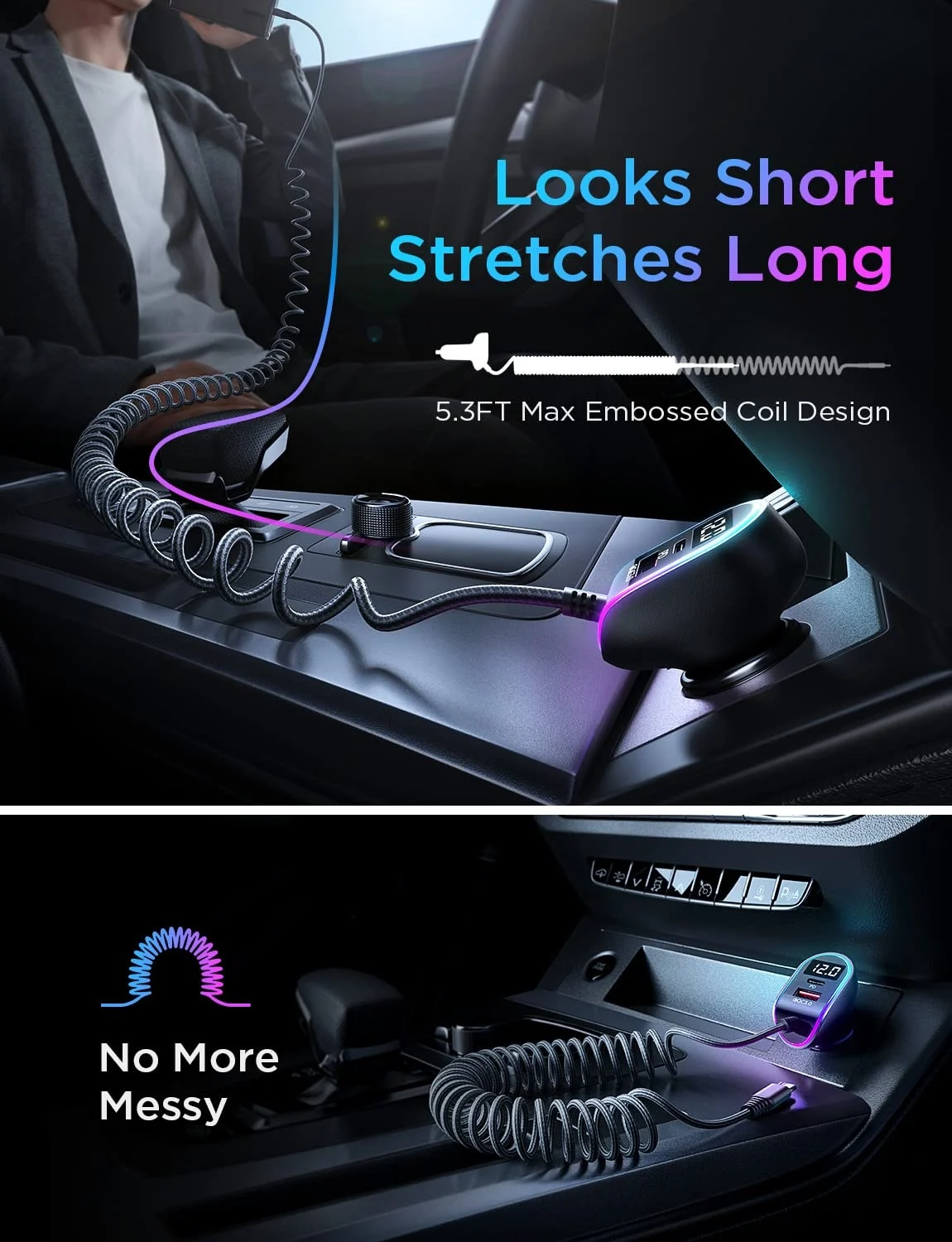 LISEN Super Fast Car Charger USB High Power Car Phone Charger Adapter