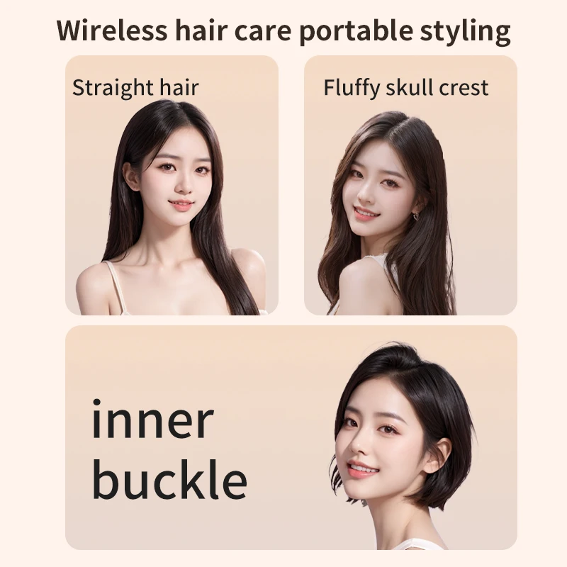 Portable Mini Hair Straightener with Protective Cover Electric Hair Brushes Lithium Battery (mAh) Emerging Safety Features