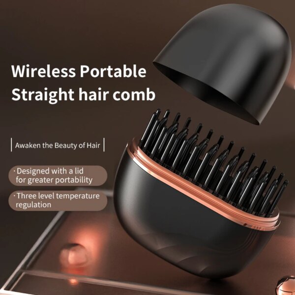 Portable Mini Hair Straightener with Protective Cover Electric Hair Brushes Lithium Battery (mAh) Emerging Safety Features
