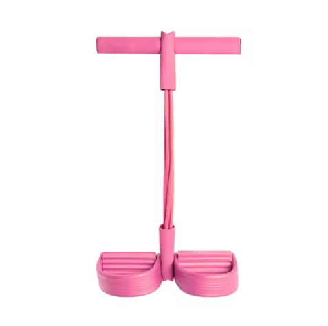 High Quality TPE 4 Tube Elastic Loop Pedal Bands for Yoga Gym Home Workout - Pink