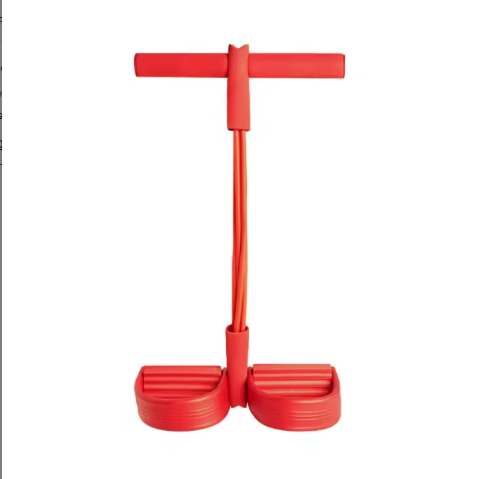 High Quality TPE 4 Tube Elastic Loop Pedal Bands for Yoga Gym Home Workout - Red