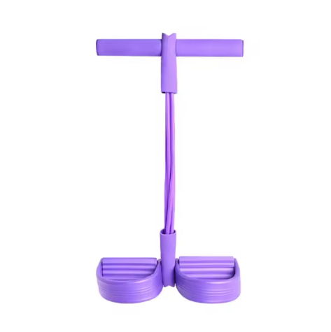 High Quality TPE 4 Tube Elastic Loop Pedal Bands for Yoga Gym Home Workout - purple