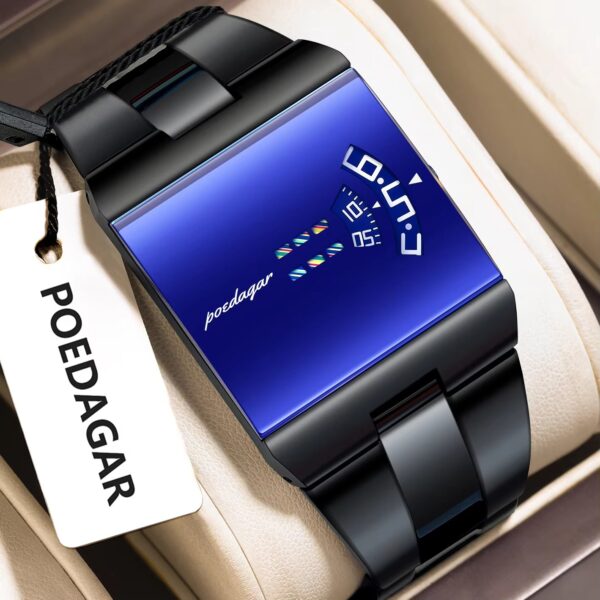 Poedagar Men's Stainless Steel Luxury Watch - Gray-Blue