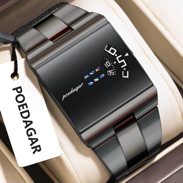 Poedagar Men's Stainless Steel Luxury Watch - Gray -Gray