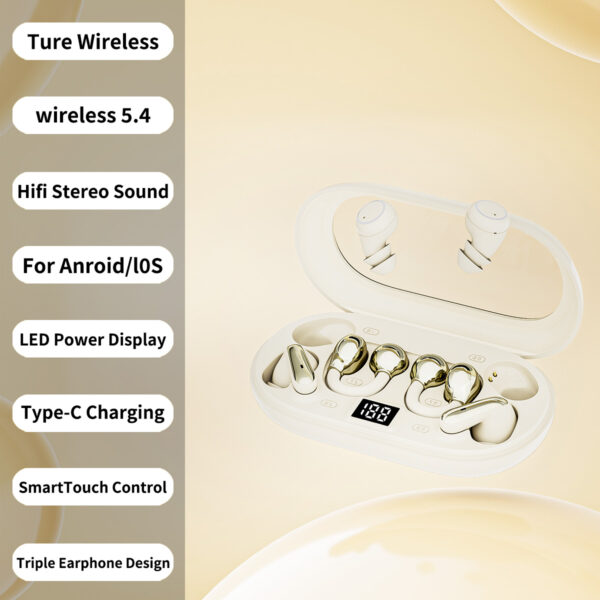 P47 AeroClip TWS Earbuds - Beige