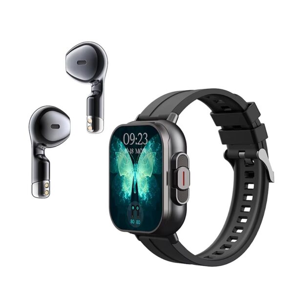 D8 2-in-1 Smart Watch with Built-in Wireless Earbuds