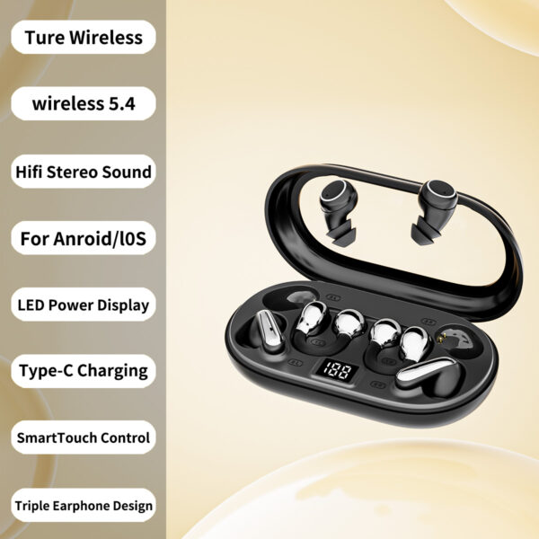P47 AeroClip TWS Earbuds - Black