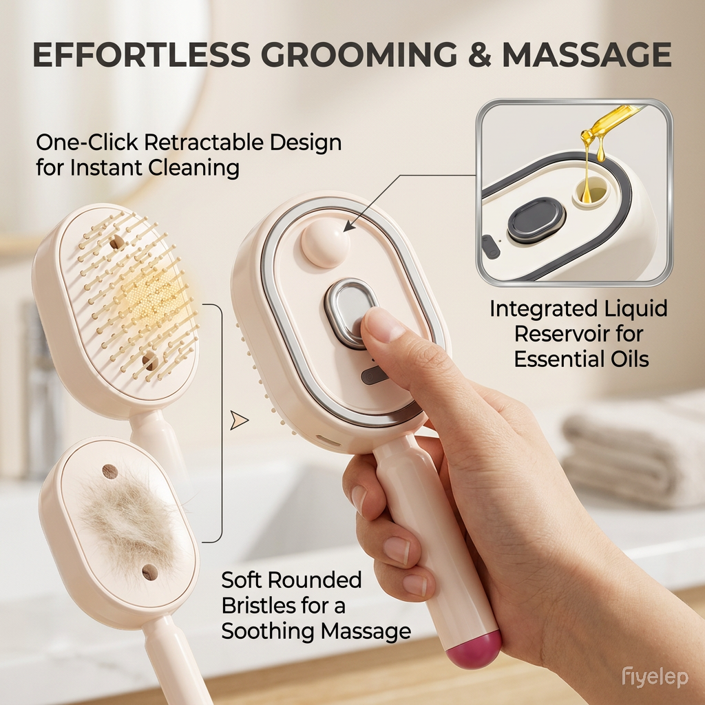 Electric Vibration Spray Atomizing Plastic Air Cushion Comb Hair Smoothing Anti-static Massage Essential Oil Care Head Spa - Image 4