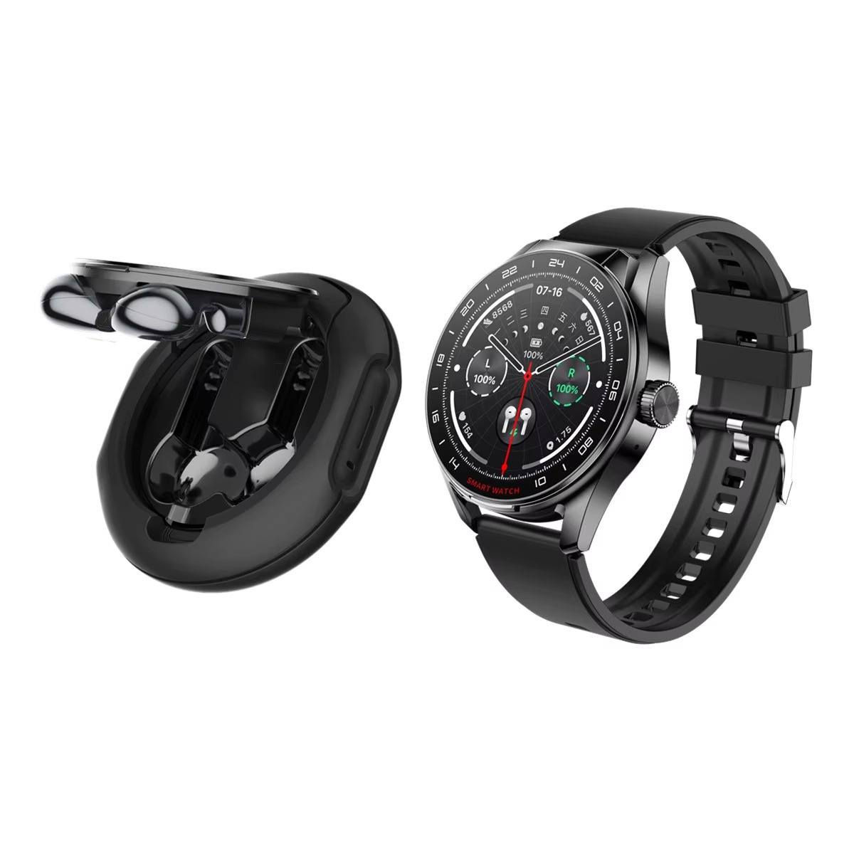 2 in 1 Smartwatch with TWS Earphones BT Call Voice Assistant Music Playback Smart Watch - Image 3
