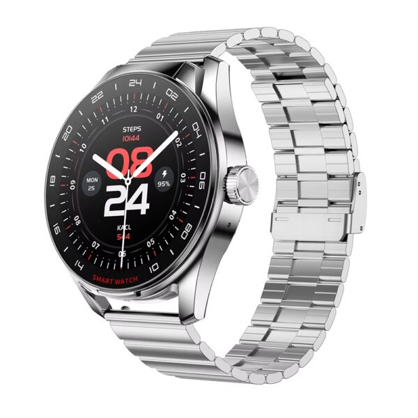 2 in 1 Smartwatch with TWS Earphones BT Call Voice Assistant Music Playback Smart Watch - Silver Steel