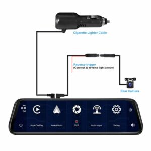 Dash Camera RearView Mirror DVR with Carplay Android Auto Mirror Link